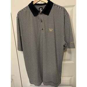FootJoy‎ FJ Golf Polo Shirt Tensley Consulting Men's Sz L black white